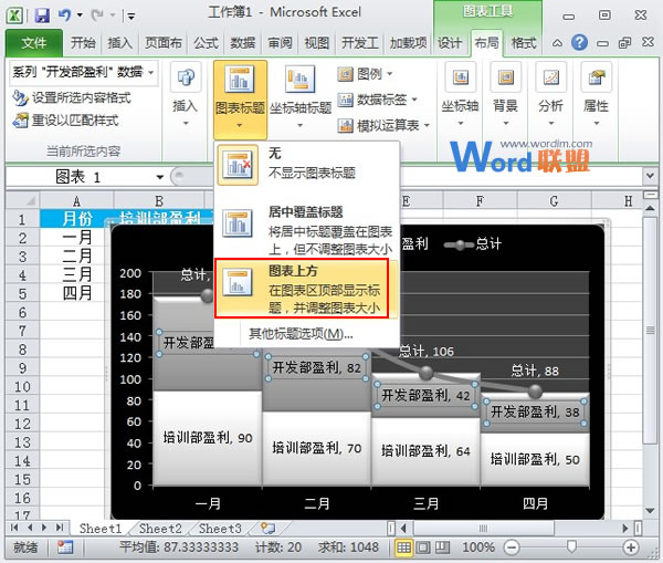 Excel2010图表制作:线柱盈利分析图(图14) Excel2010图表制作:线柱盈利分析图
